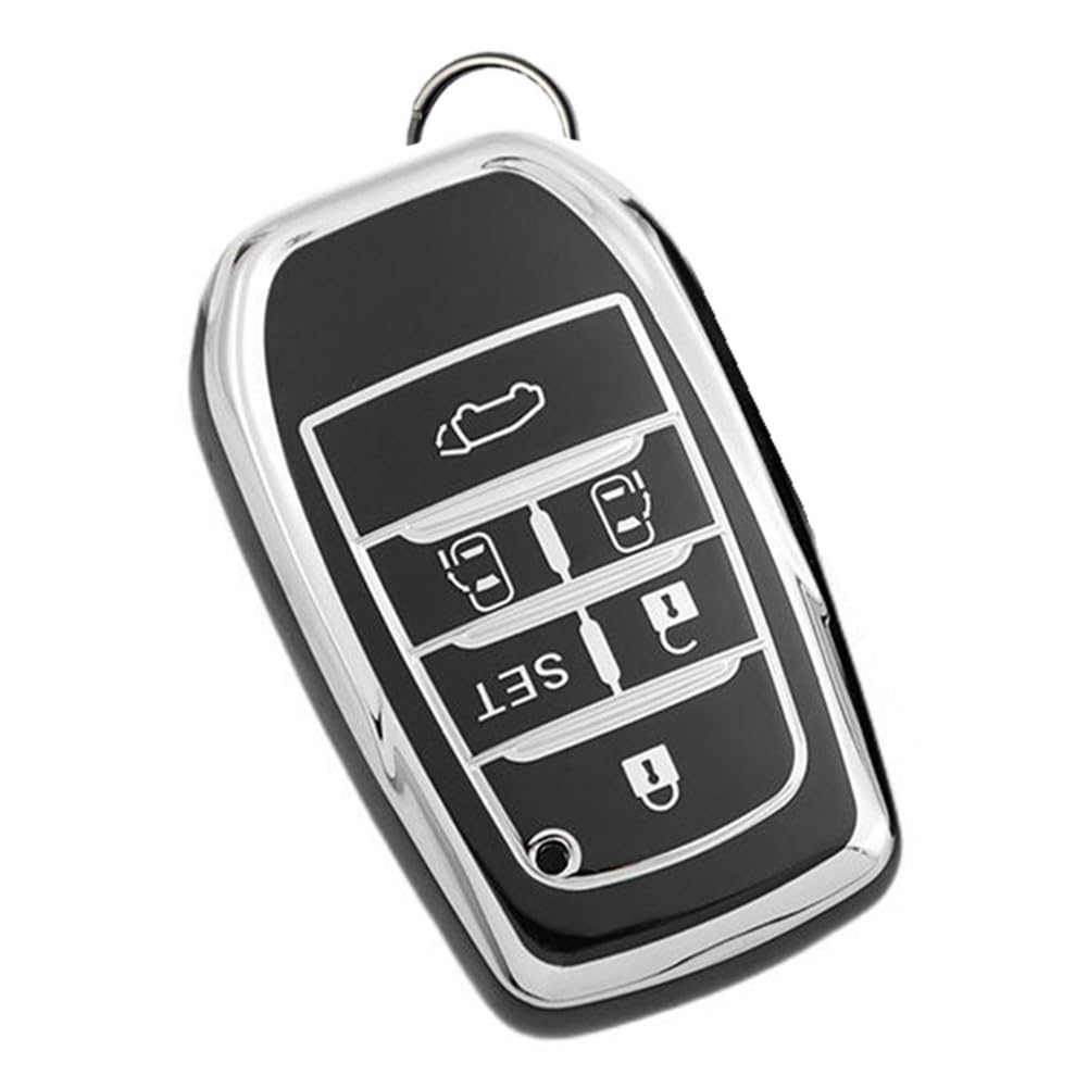 ZANEKO Alphard Key Case Compatible with Toyota Alphard 30 Series Key Cover (Silver Black)