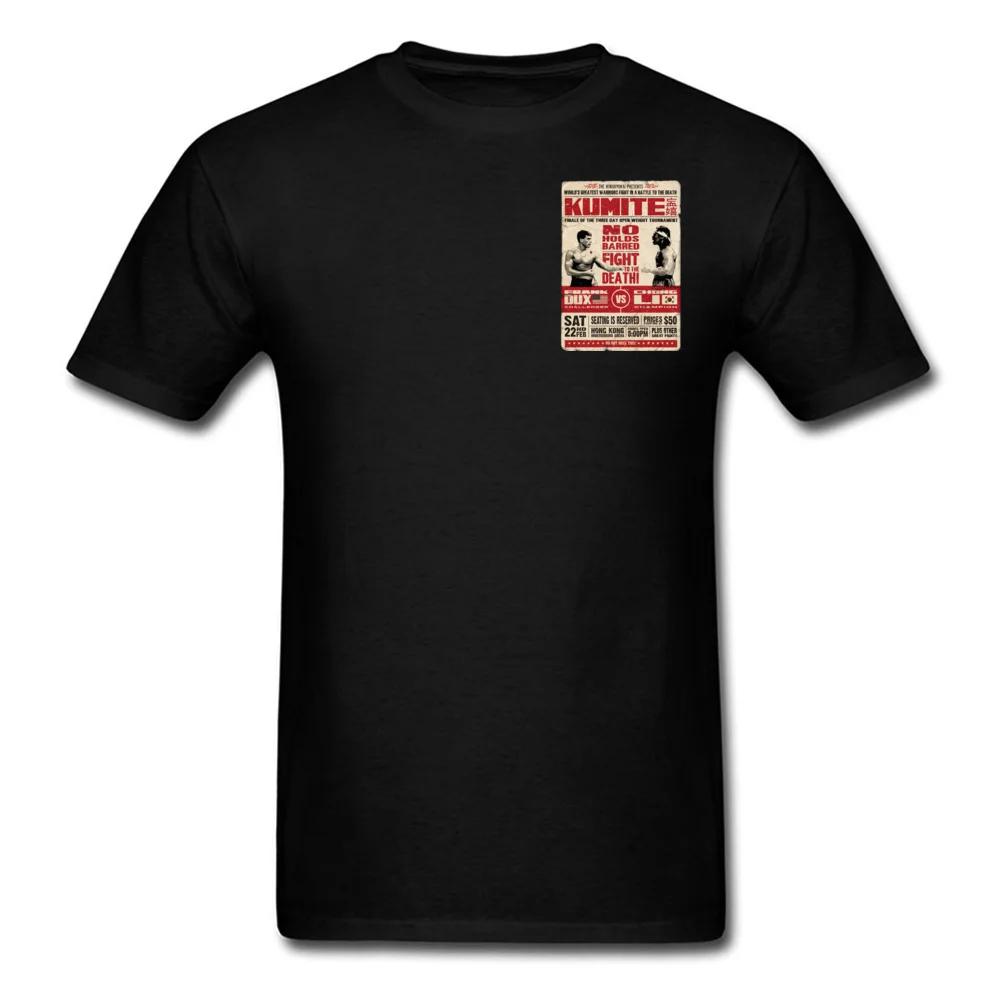Kumite Poster Karate T Shirt Taekwondo Box Men Tshirts Vintage Style Print 3D T-Shirt Black 100% Cotton Men Top T-shirts