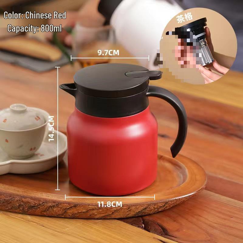 316 Stainless Steel Insulated Teapot - Old White Tea Brewer with Water Separation, Large Capacity.