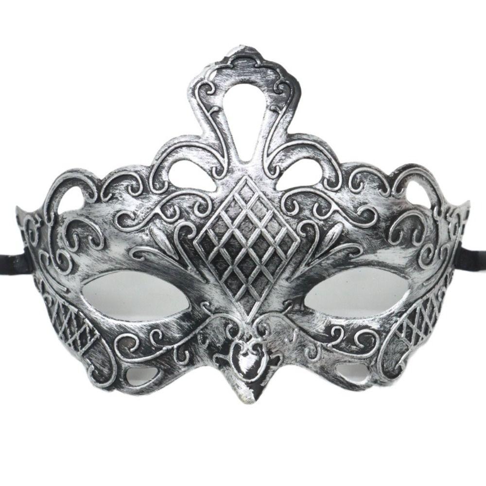 

Plastic Jazz Flat Head Mask Retro Half Face Mask Stage Performance Props Halloween Masks Men Style 30