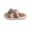 Autumn and winter cute cartoon plush warm home indoor cotton slippers women's one-word non-slip fluffy slippers women's winter