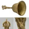 100% Messing Handarbeit Große Gravierte Handglocke Erzeugt Lauten und Klaren Klang Schule Meditation Kirche Bronze Glocke Kreatives Geschenk