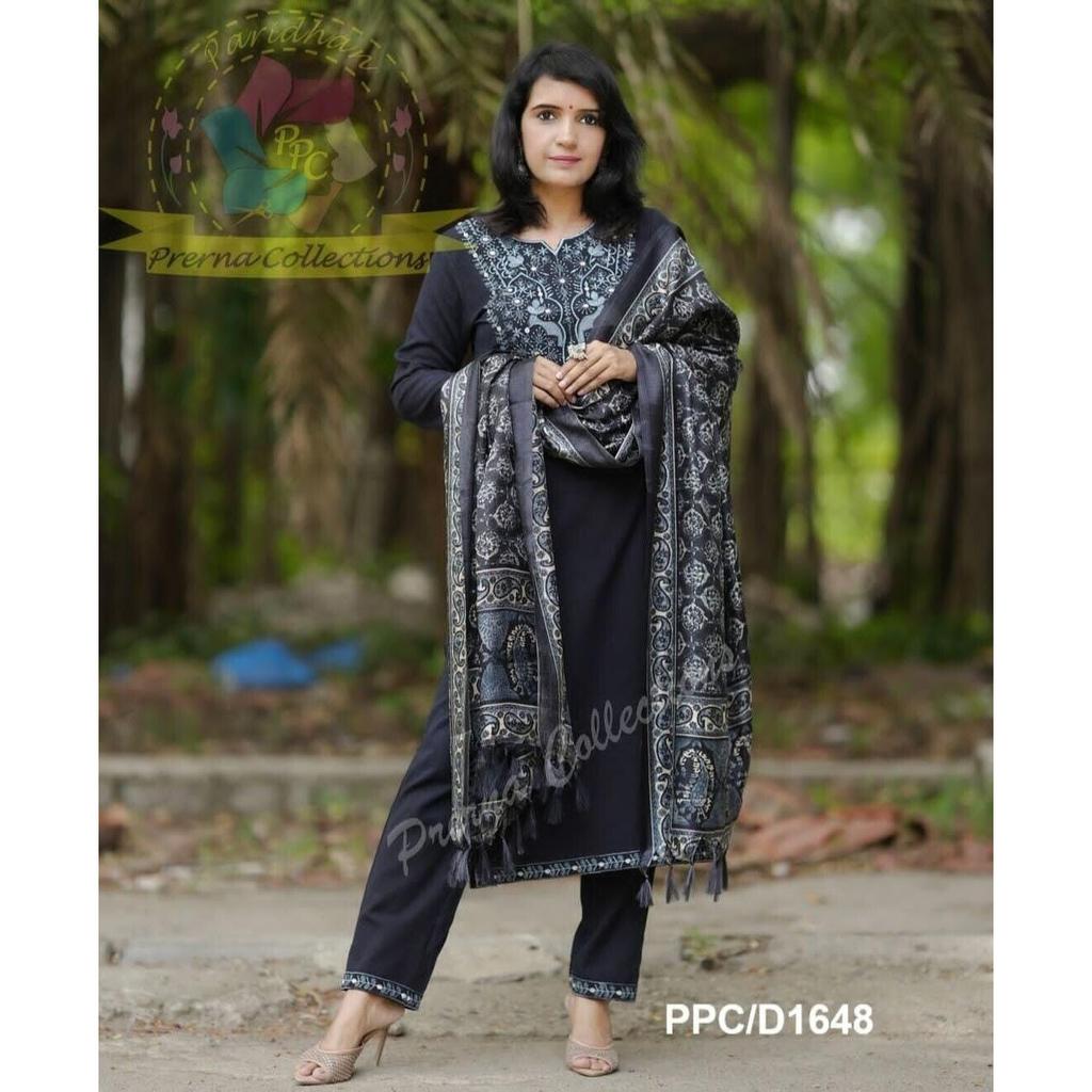 Indian Women Top Tunic Bollywood Salwar Kameez Kurti Pant Dupatta Set Dress VF-20176