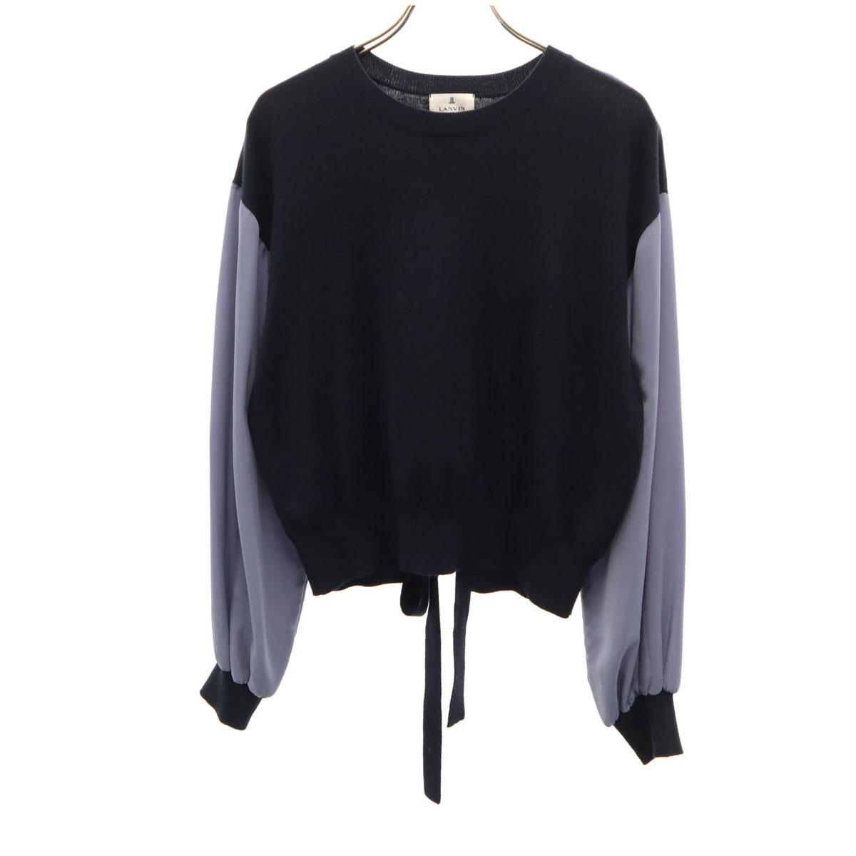 

LANVIN en Bleu wool blend Long sleeve knit 38 Navy system Women Used