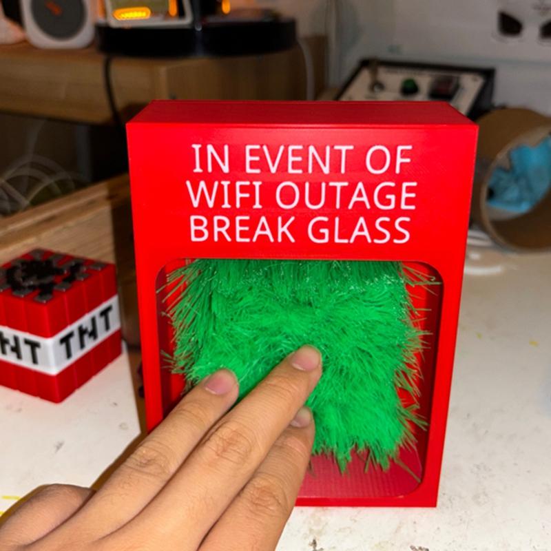 Funny Touch Grass Emergency Box - Break Glass When Wifi Outage Capitalist Crisis Meme Decor Prank Gift For Gamers