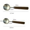 15/30ml Round Coffee Measuring Spoon Home Baking Tool Wooden Handle Tablespoon Spoon Measuring Tools for Kitchen Stainless Steel