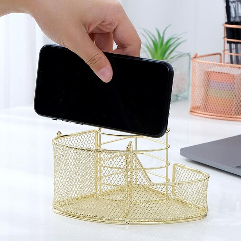 Multi-purpose Mesh Metal Pen Holder Decorative Pen Holder Stylish Makeups Display Holder for Ideal for Dresser Counterto