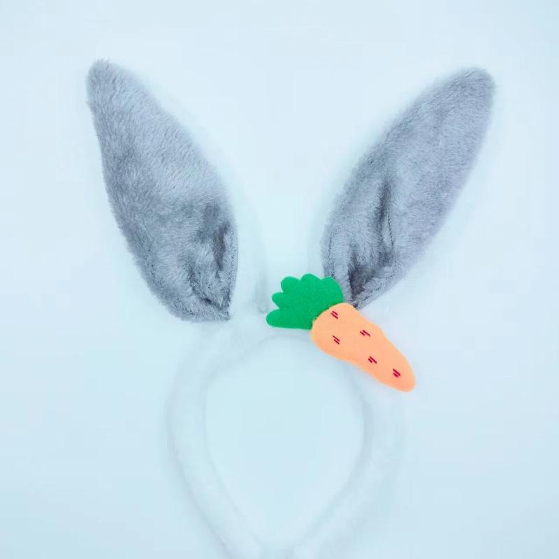 Neue Osterhasenohr-Haarbänder Plüsch-Hasenohren Karotten-Haarband Party Cosplay Kostüm Kopfschmuck Gesichtswasch-Haar-Accessoires Geschenk