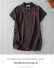 2025 Summer Women's Dark Coffee Chinese Style Short Sleeve Shirt