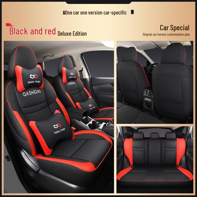 All-Season Wear-Resistant Leather Car Seat Cover for Qashqai Series - Five-Seater Full Coverage.