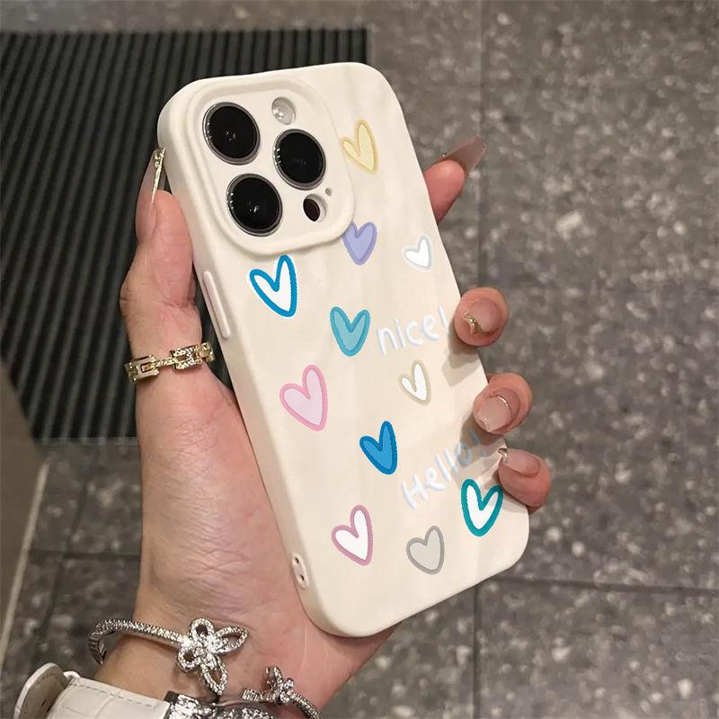 Nice love iPhone11promax mobile phone case is suitable for Apple 11promax fold pattern 11 matte 11.