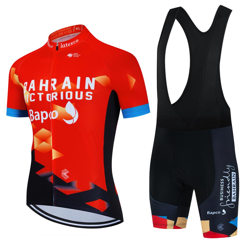 Bahrain Victorious Team 2024 Summer Men Anti-UV Cycling Jersey Set Breathable Racing Sport Bicycle Jersey MTB Cycling Clothing