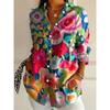 Fashion Women's Summer Shirt Top Elegant Long Sleeve Button Floral Print Shirt Sophisticated Casual Comfortable Women's Clothing