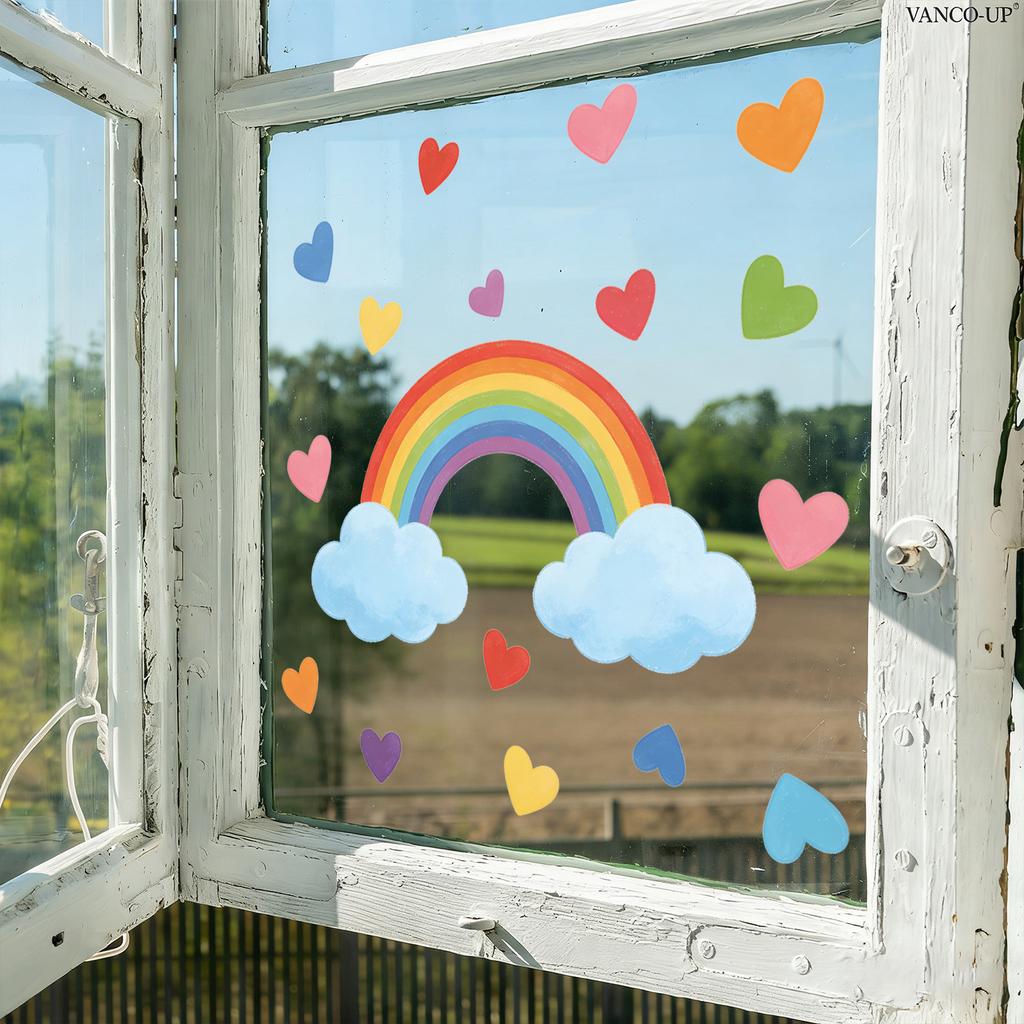 Rainbow Love Wall Sticker - Decorates Children's Room, Living Room, Kitchen and Bathroom Walls