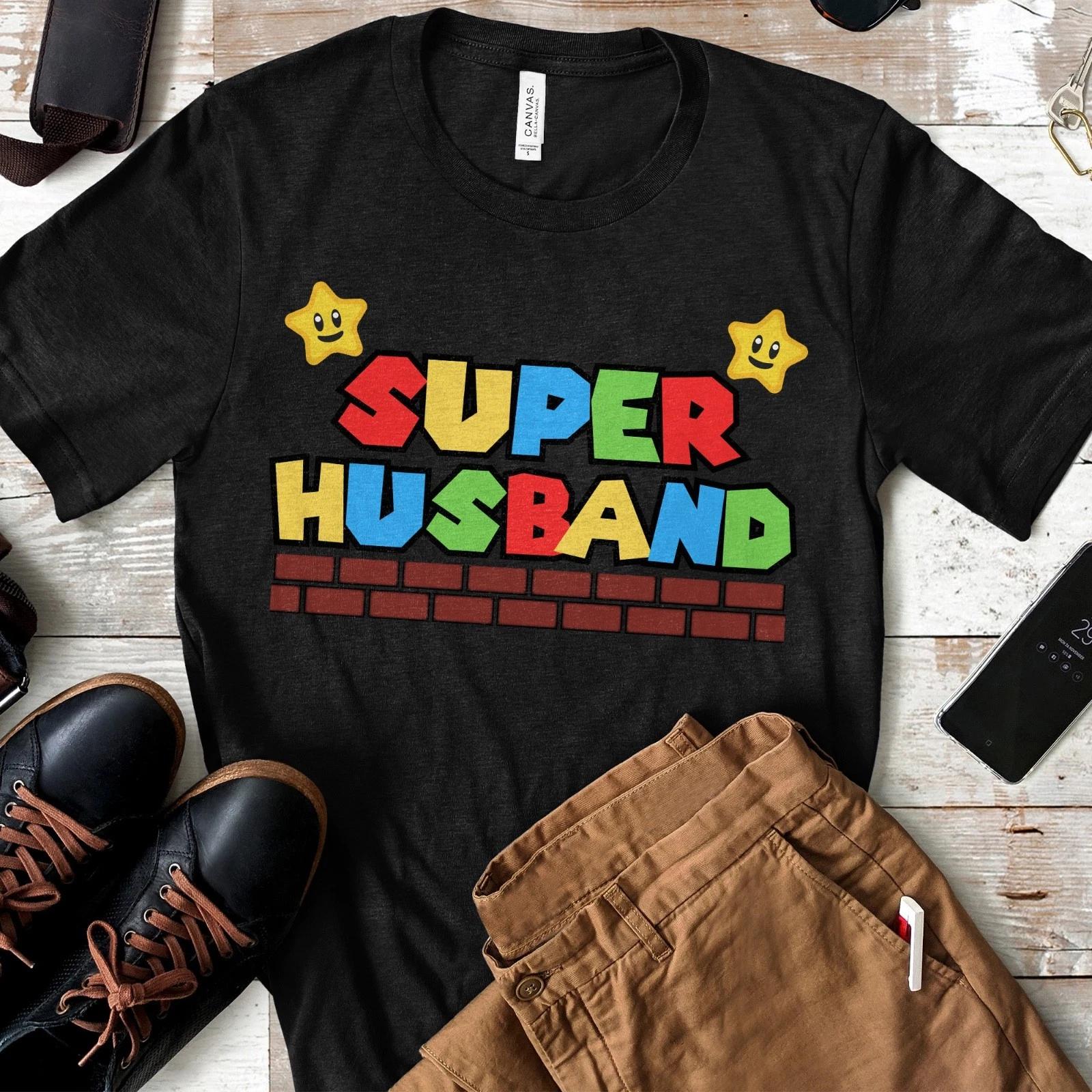 Super Husband T-Shirt, Fun Gift for Gamer Husbands, Fun Hubby Tee, S