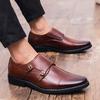 Three-head large-size shoes British pointed leather shoes raw business dress casual shoes studio size