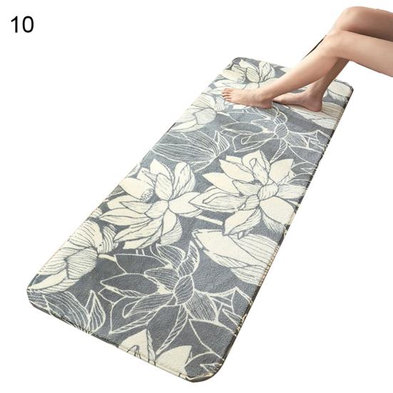 Blumendruck Anti-Rutsch-Teppich Bodenmatte Teppich Kissen Schlafzimmer Wohnzimmer Dekor