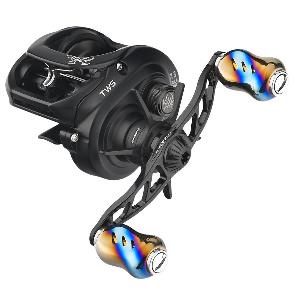 Gomexus CH90 Reel Compatible with Daiwa 90mm Baitcasting Reels and Shimano Suitable for Power Fishing with Made of Aluminum with Included Handle