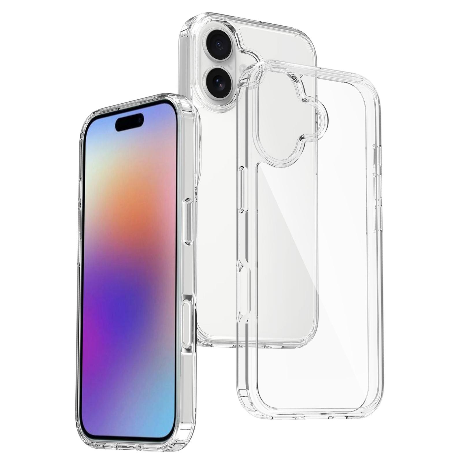 

For iPhone 17 Clear Case TPU+Acrylic Shockproof Phone Back Cover As Shown A