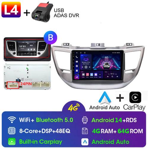 Fortress Voice Wireless CarPlay Android Auto Radio for Hyundai IX35 Tucson 3 2015 - 2018 4G Car Multimedia GPS 2din