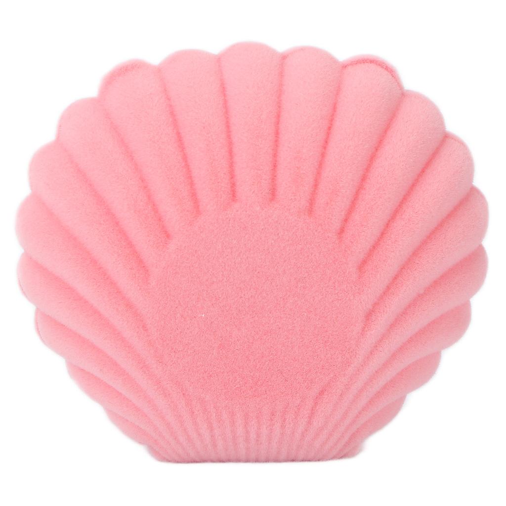 Joyero Bonita Forma de Concha Portátil para Anillos Pendientes Collares Caja de Almacenamiento para Regalo Rosa
