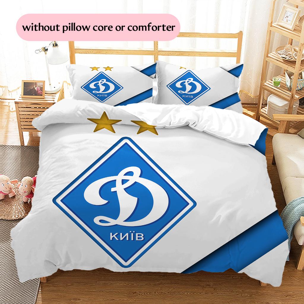 Dynamo Kyiv Pattern Bedding Quilt Set Home Decoration Gift (1 * Duvet Cover + 2 * Pillowcase Without Core)