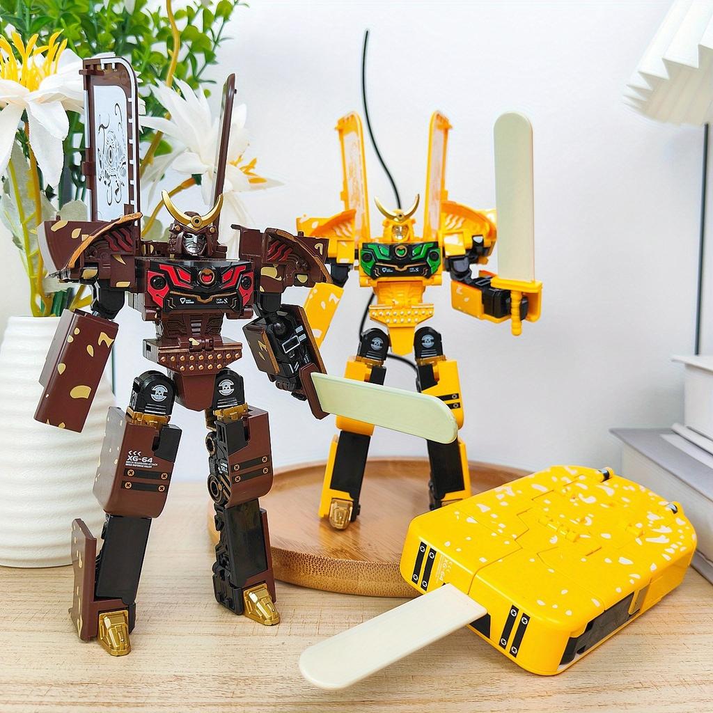 Dual Form Transformation Toy Joint Movable Creative Ice Cream Robot Mecha Model Ornament Simulated Ice Cream Puzzle Transformation Toy
