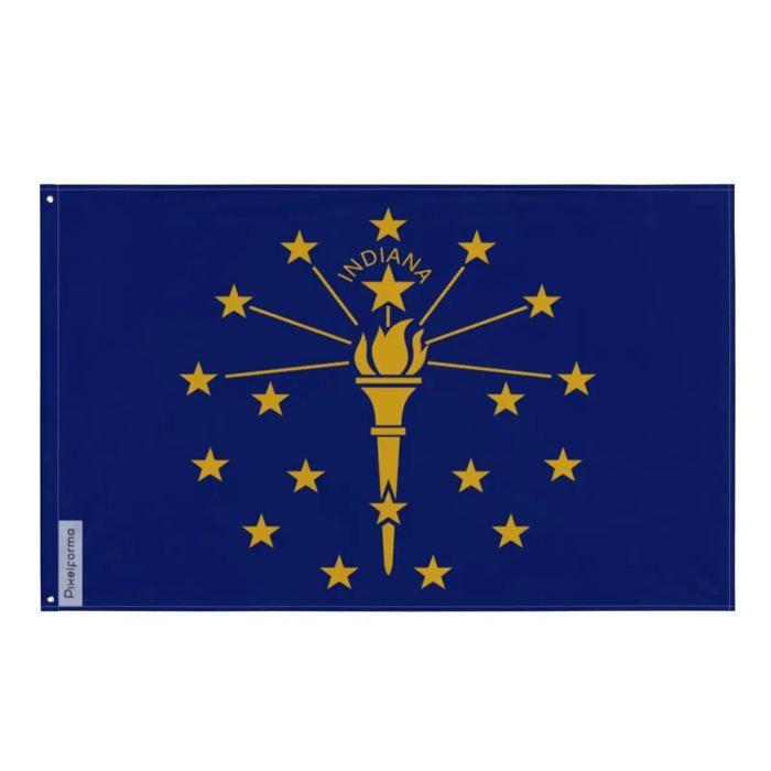 Drapeau - Indiana - 90 X 150 Cm - Polyester - Impression Recto/verso - Œillets En Fer