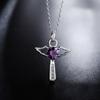 Fashion Brand 925 Sterling Silver Necklace for Women Luxury Wedding Jewelry Angel Crystal Cross Pendants Chain Neckalce
