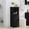 Black Bathroom Cabinet with Storage and Door 30 x 35 x 95 cm
