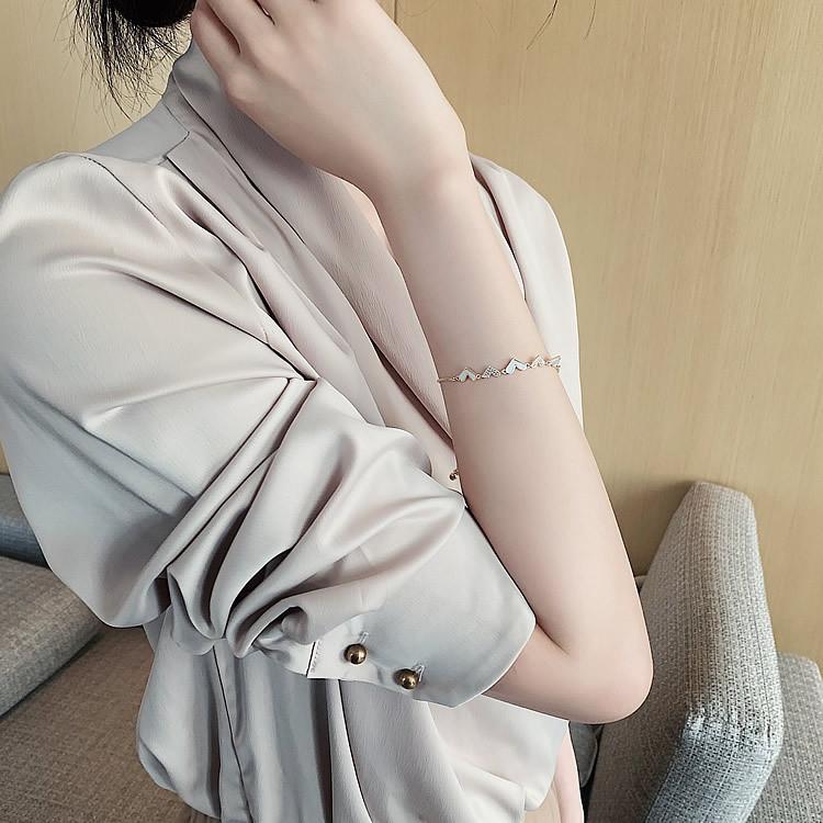 Koreanischer Stil Herz-Charms-Armband mit Zirkon-Verzierung für stilvolle Frauen