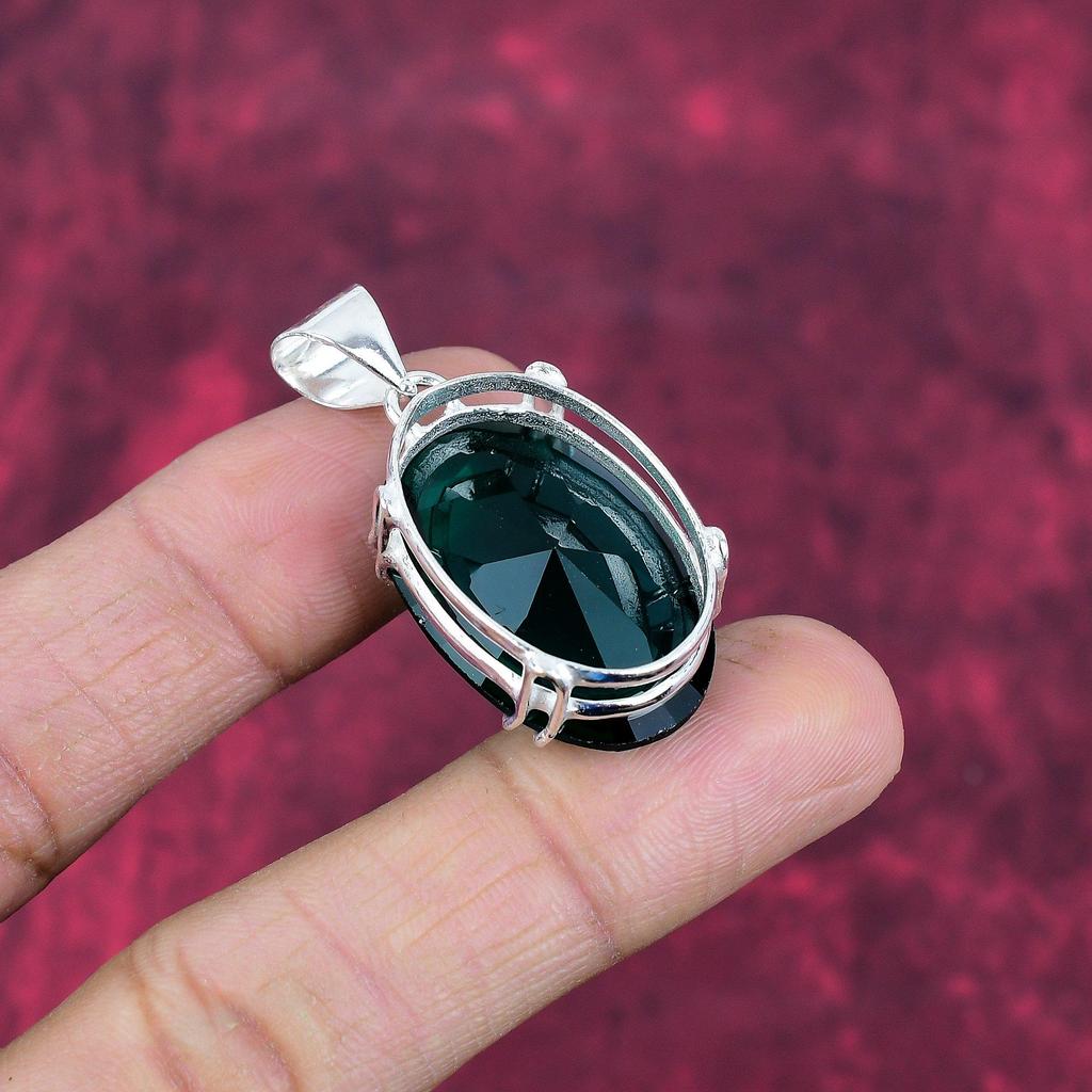 Indikolit Turmal Anhänger, 925 Echtsilber Schmuck, Edelstein Schmuck Anhänger, Handgefertigter Hochzeitsgeschenk Schmuck