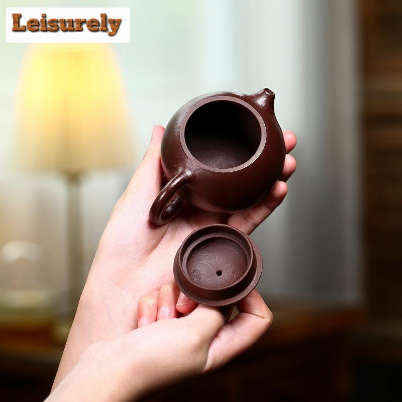140ml Elegant Yixing Purple Clay Teapots Handmade Xishi Pot Raw Ore Purple Zhu Mud Kettle Chinese Zisha Tea Set Tableware Craft