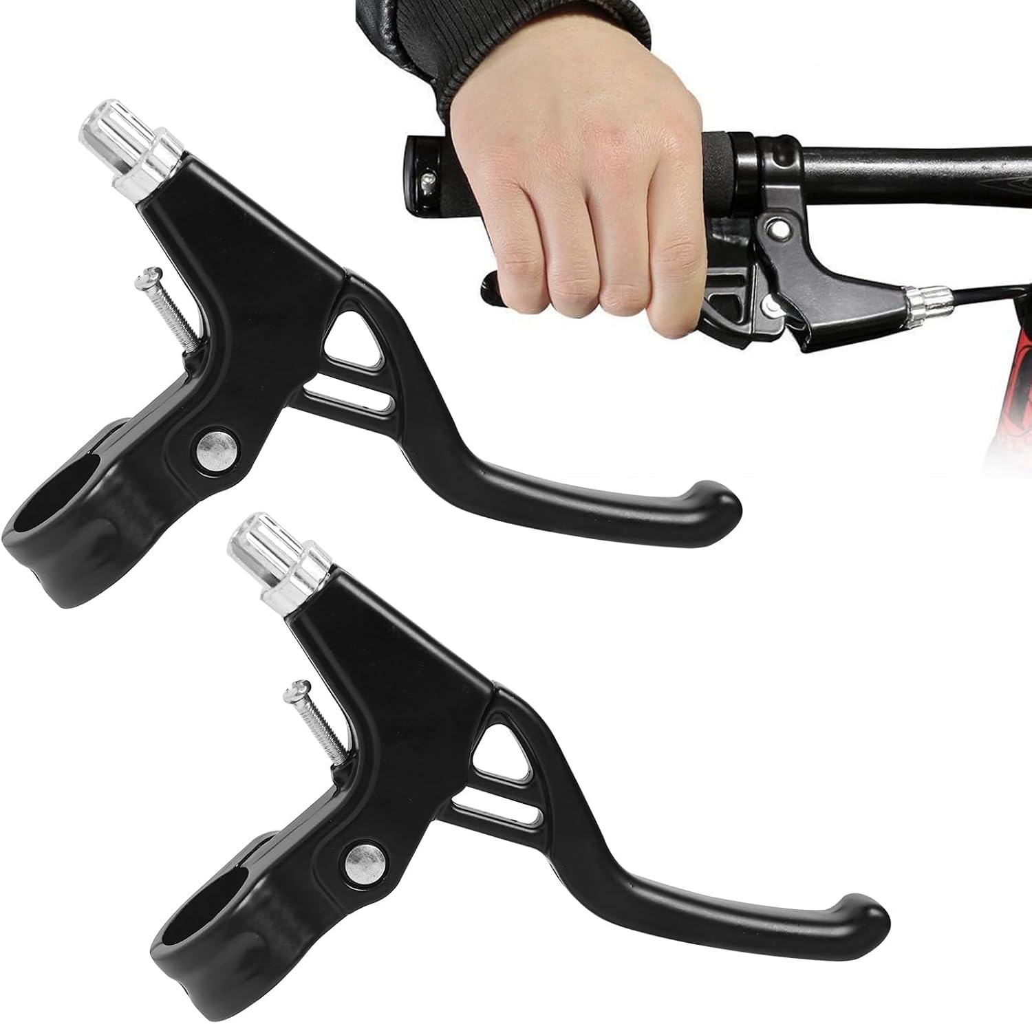 1 Pair Bike Brake Levers, Aluminium, Black, Suitable for BMX MTB Mountain Road Bike 1 Pair