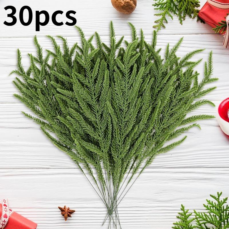 

30PCS artificial pine needles, evergreen pine branch wreath, artificial pine branch decoration, Christmas leaves, artificial pine branch cedar needles