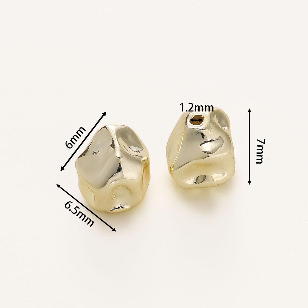 10Pcs/Pack 14K Gold Color Plated Metal Brass Irregular Shape Spacer Beads For DIY Handmade Bracelet Jewelry Making Accessories