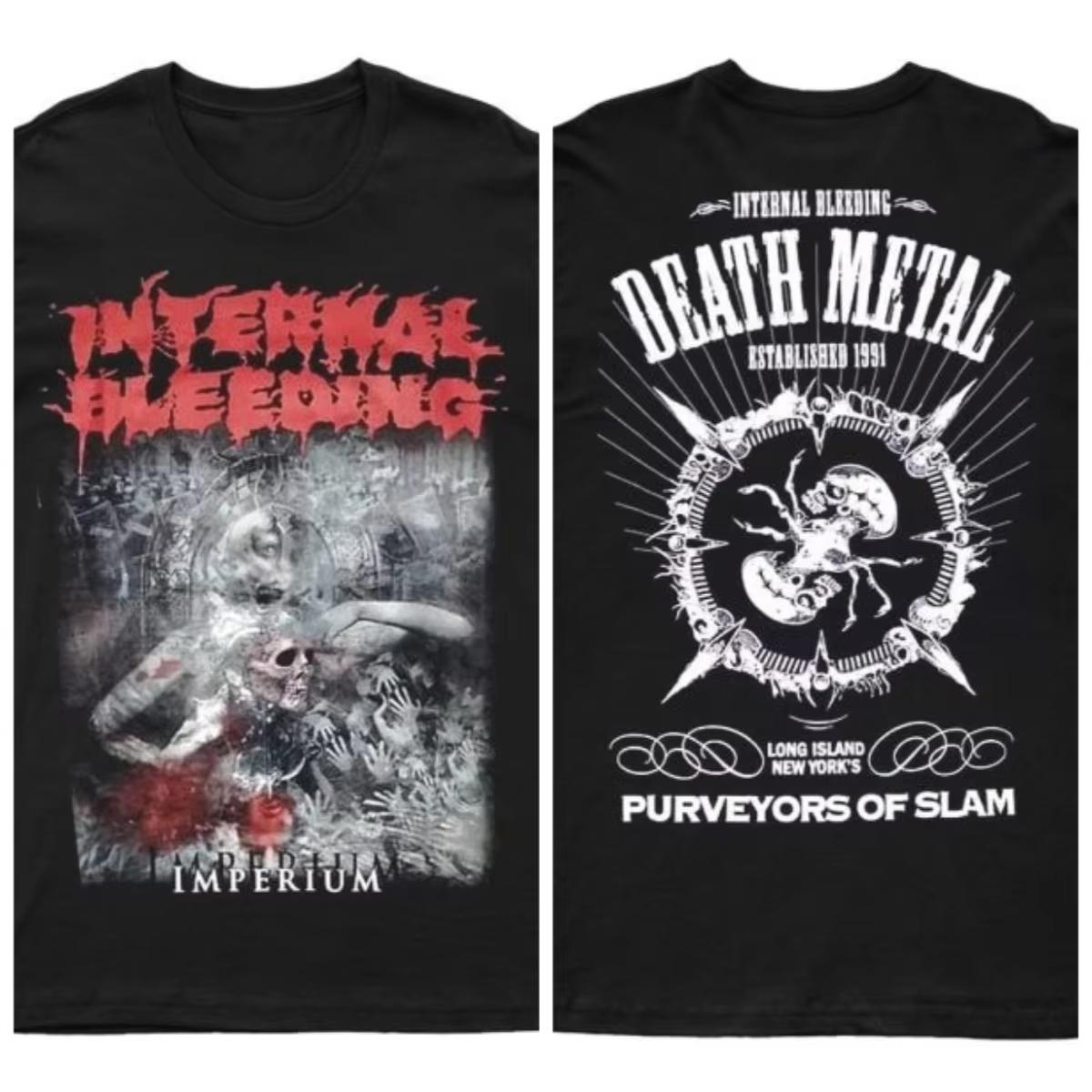 

2025 New INTERNAL BLEEDING - IMPERIUM Printed Unisex Street Fashion Trend Short Sleeved Pure Cotton Round Neck 4XL