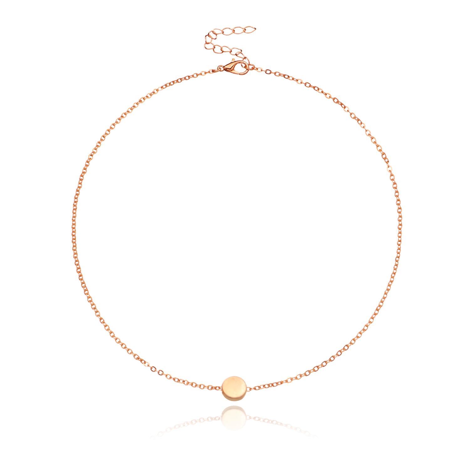 European and American new products, geometric small round cake exquisite necklace, simple and versatile necklace with temperament золотой
