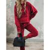 Tuta da Donna 2 Pezzi in Velluto Liscio con Cappuccio Felpa a Manica Lunga Pantaloni della Tuta Morbida Casual Autunno Inverno