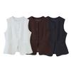 RZ Womens Round Neck Blazer Vest Two Colors Versatile Stylish Top Daily Wear