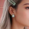 Women's Classic High-End Silver Earrings with Natural Ethiopia Opal & zambia Emerald Gemstones Fine Jewelry