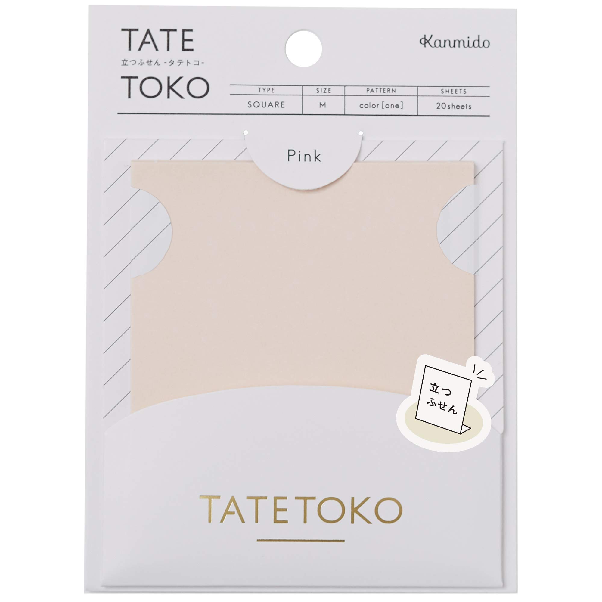 Kanmido Sticky Notes TATETOKO SQUARE M Pink TA-4102