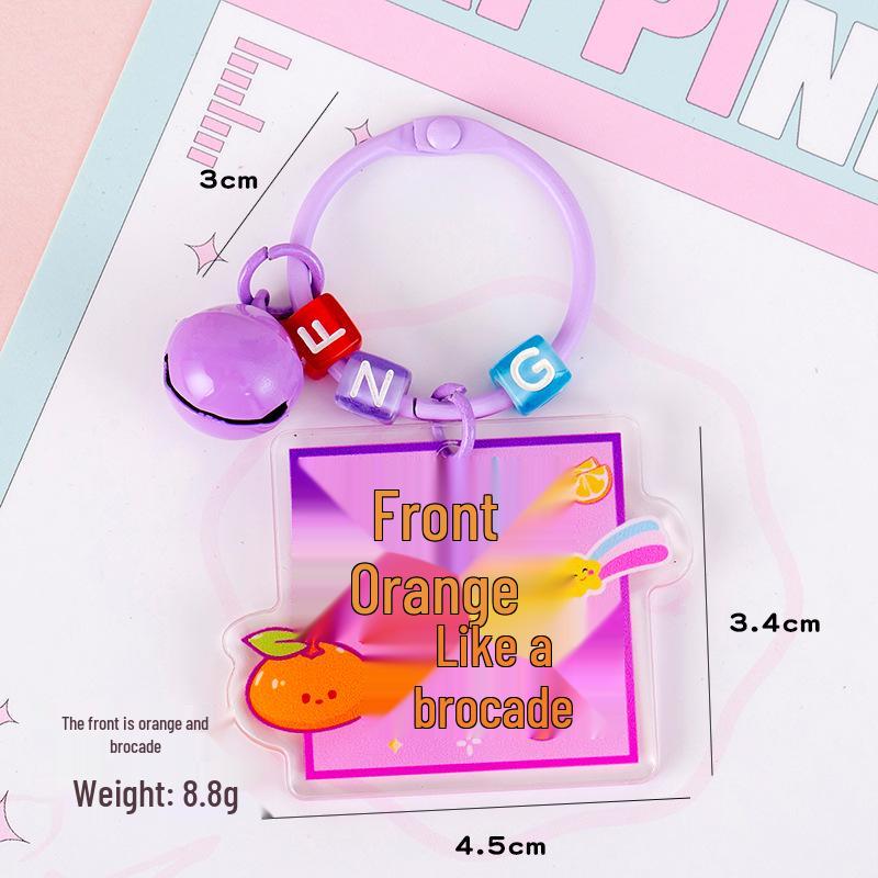 Irregular Shape Text Blessing Acrylic Keychain - New Year Gift & Bag Pendant