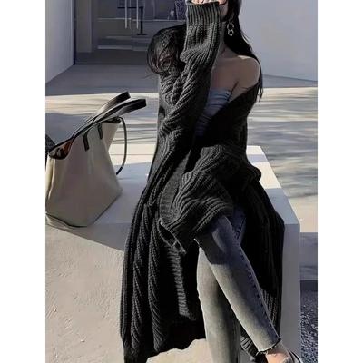 Thickened Autumn and Winter Over-the-knee Sweater Jacket Women's Loose Long-sleeved Knitted Cardigan