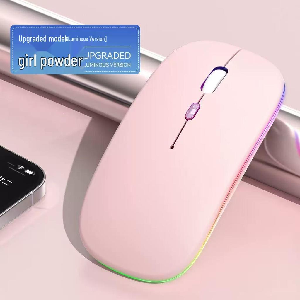 Rechargeable Dual-Mode Wireless Bluetooth Mouse with Custom Logo - Silent & Luminous for Business and Gaming