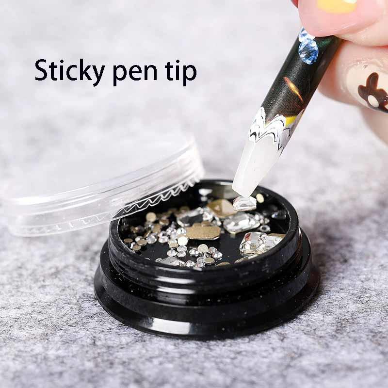 3 Stück 23cm Extra-Langer Nail Art Wachs Punktierstift Professionelles Punktierwerkzeug für Strasssteine Nageldesign & DIY Dekoration
