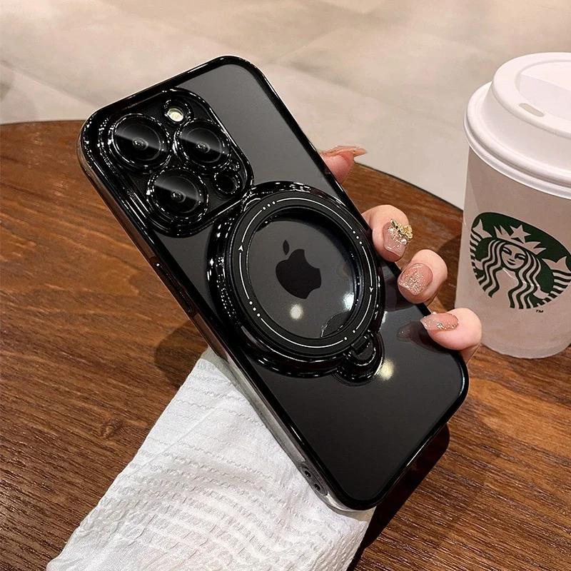 

Защитное кольцо для объектива, прозрачный чехол для iPhone 15 14 Plus 13 12 11 Pro Max для Magsafe, магнитная крышка для беспроводной зарядки For iphone15Pro