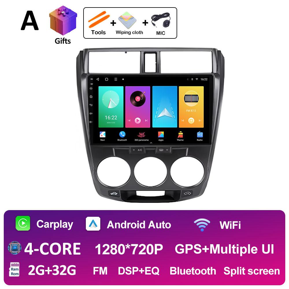 Android 14 Car Multimedia Video Radio Player For Honda City 2008 2009 2010 2011 - 2014 Wireless Carplay Autoradio Bluetooth WIFI