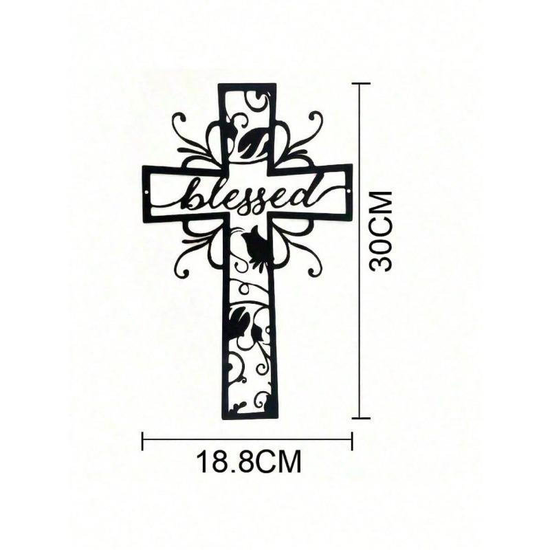 Metal Cross Wall Art Gift for Home and Office Holiday Decor