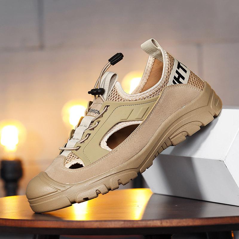 Summer Men's Sandals Classic  Leather Sandals Fashion Outdoor Hiking Shoes Light Breathable Non-slip Sneakers